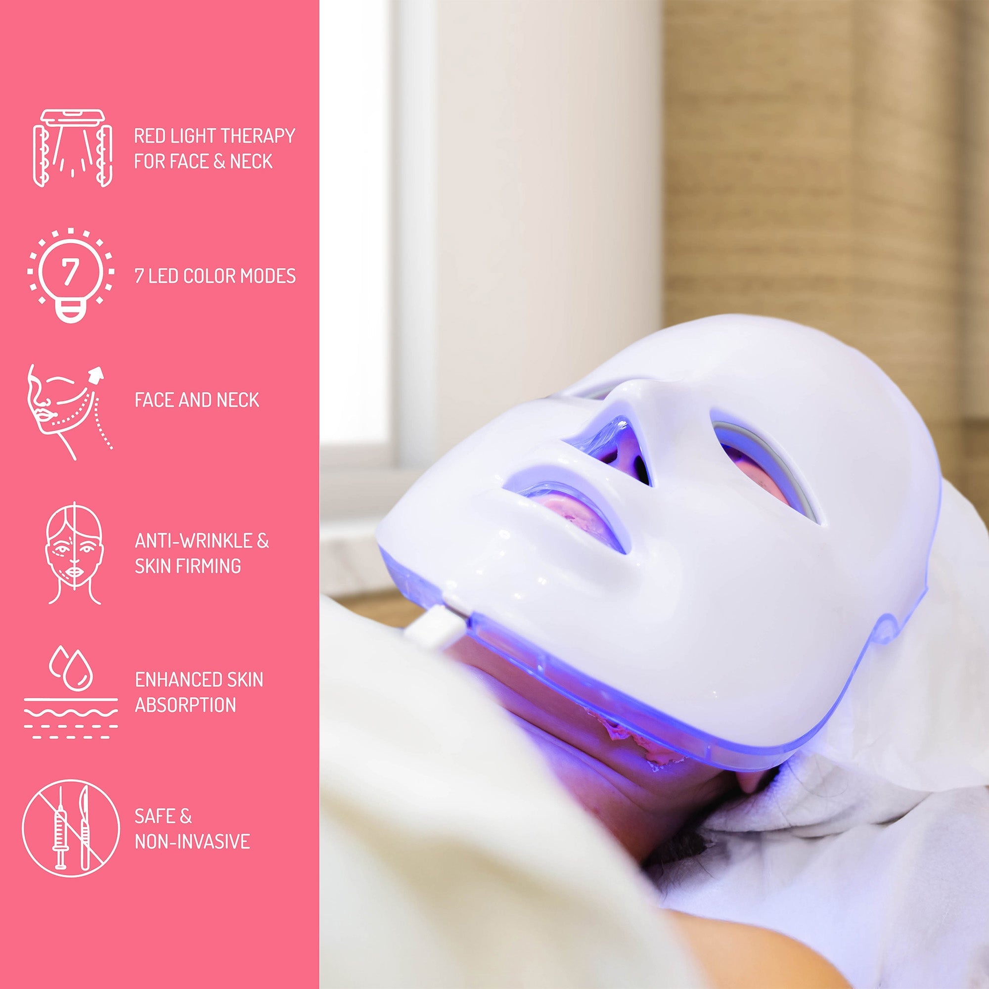 7-in-1 LED Light Therapy Face Mask